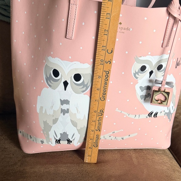 Kate Spade Pink Owl Graphic Tote with KS Dust bag - Picture 10 of 16